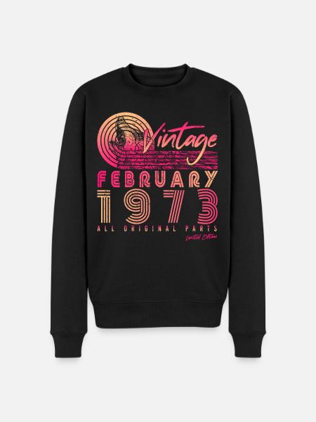 1973 February Limited Retro - Men's Premium Organic Jumper - black
