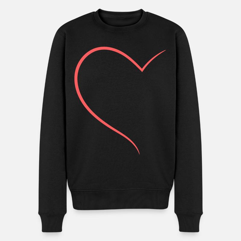 Halbes Herz Oranges Design - Männer Premium Bio Pullover - Schwarz