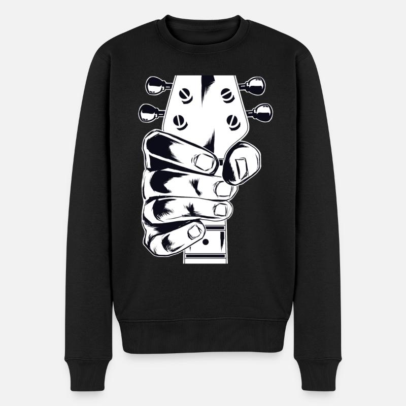 E-Bass - E-Gitarre - Männer Premium Bio Pullover - Schwarz