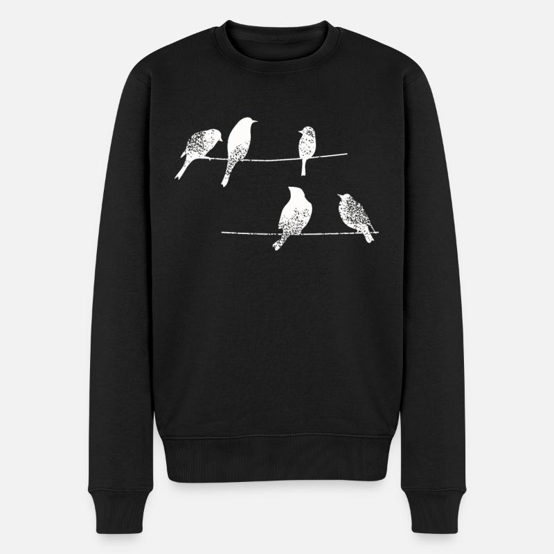 Oiseaux Oiseau - J’aime les oiseaux - Pull Premium bio Homme - noir
