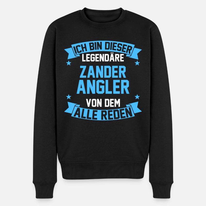 Angeln Angler Zander - Männer Premium Bio Pullover - Schwarz