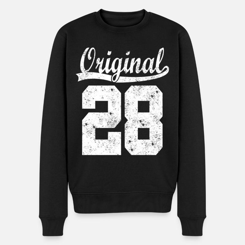 Original von 28 - Männer Premium Bio Pullover - Schwarz
