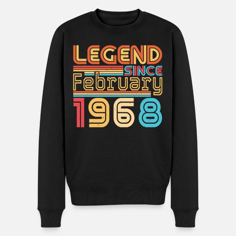 1968 Februar Legende Retro - Männer Premium Bio Pullover - Schwarz