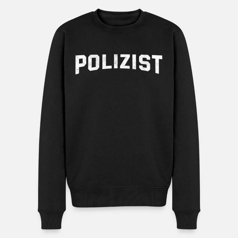 Polizist - Männer Premium Bio Pullover - Schwarz