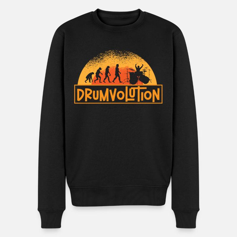 Drumvolution Drums Drumming Percussion Drummer - Men's Premium Organic Jumper - black