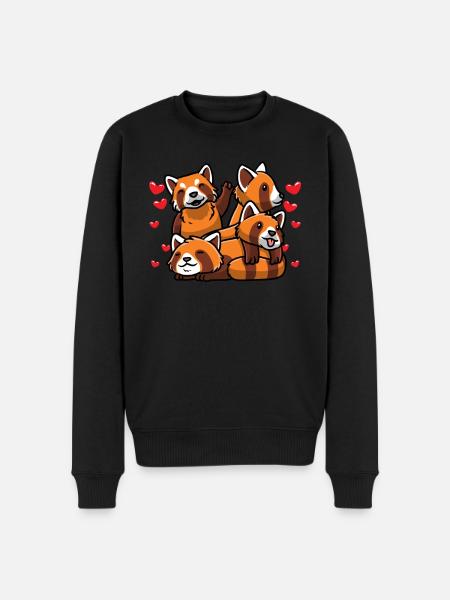 Kawaii Red Panda - Men's Premium Organic Jumper - black