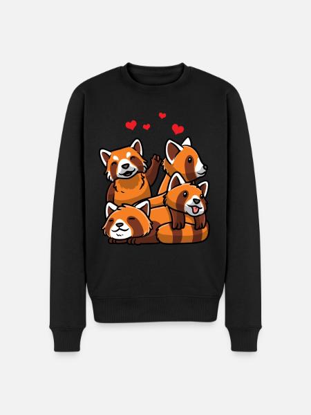 Kawaii Red Panda - Men's Premium Organic Jumper - black