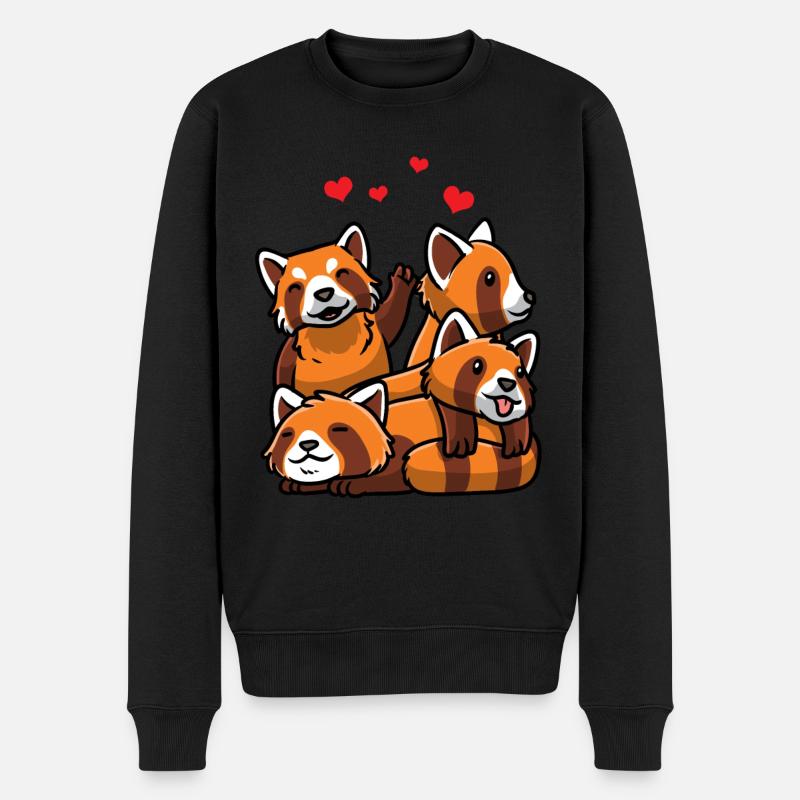 Panda roux kawaii - Pull Premium bio Homme - noir