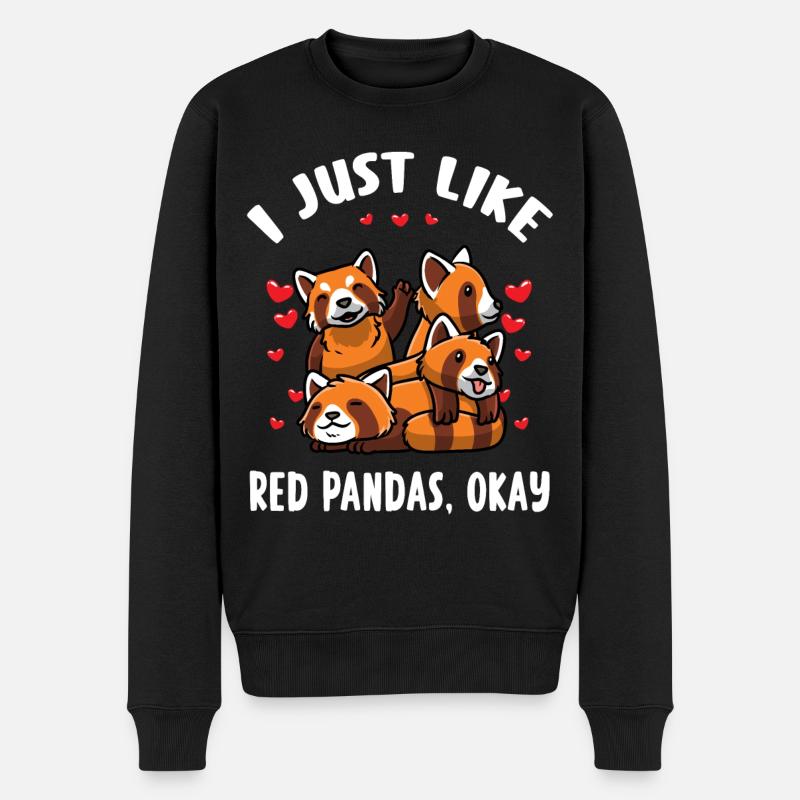 Panda roux kawaii - Pull Premium bio Homme - noir