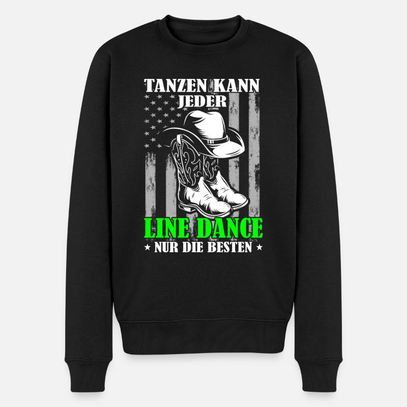 Tanzen kann jeder Line Dance die Besten - Männer Premium Bio Pullover - Schwarz