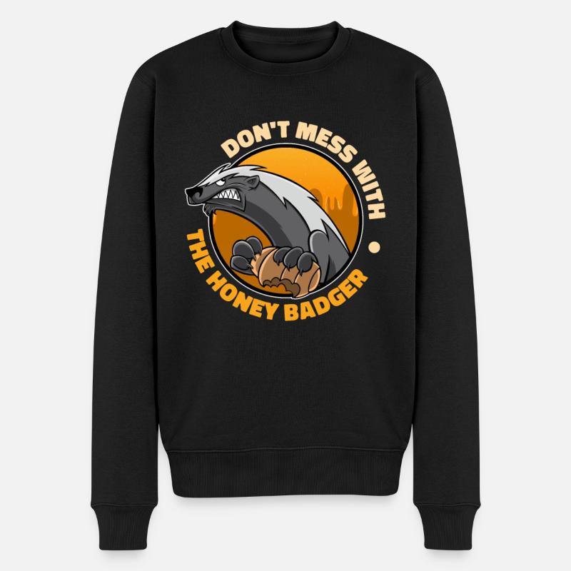 Honey Badger Ratel - Männer Premium Bio Pullover - Schwarz