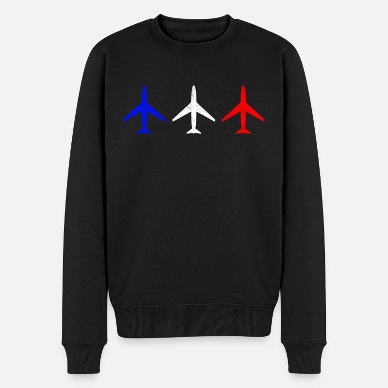Flugzeug Flugzeuge - Männer Premium Bio Pullover - Schwarz