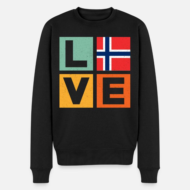 Norvège Amour - Pull Premium bio Homme - noir