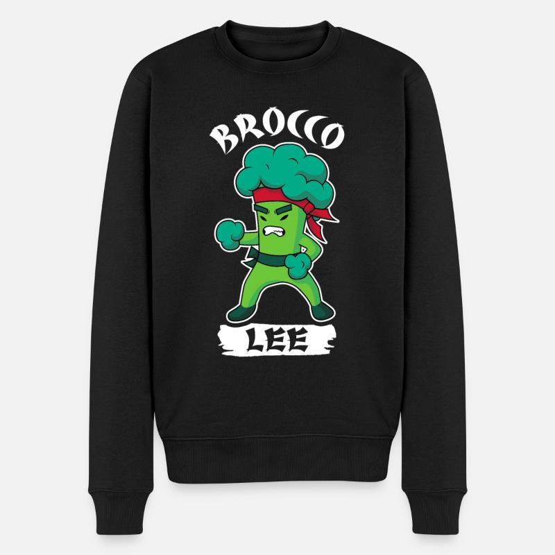 Brocco Lee Broccoli Meme - Männer Premium Bio Pullover - Schwarz