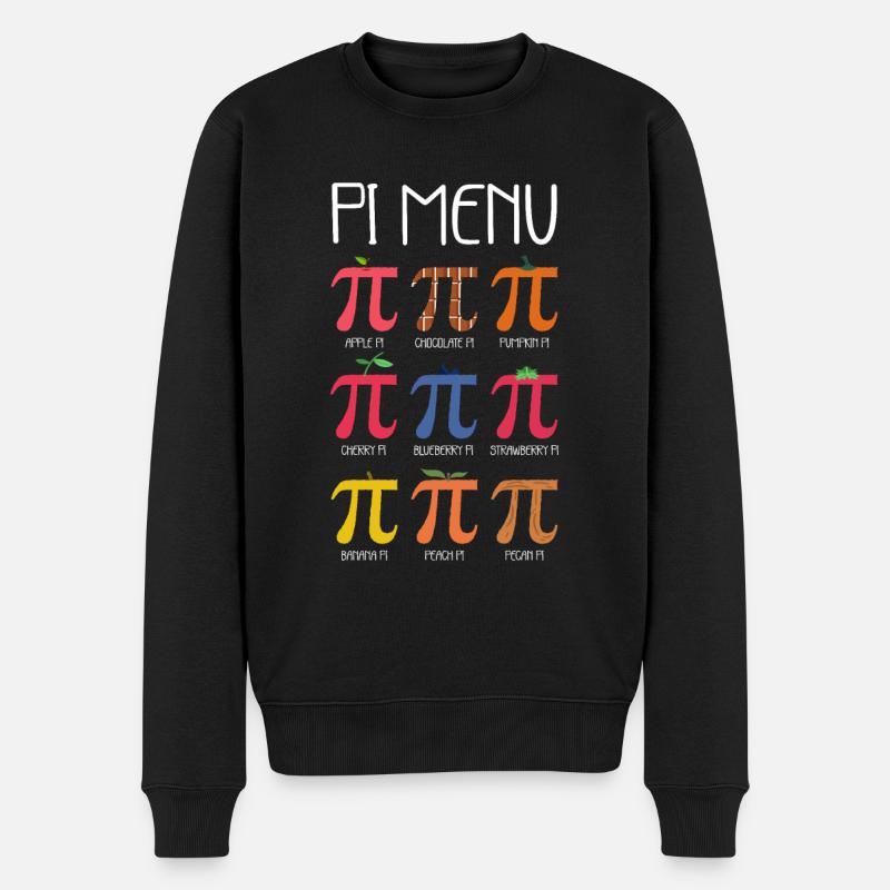 Pi-Torten-Menü Pi-Mathe-Lehrer Pi-Tag - Männer Premium Bio Pullover - Schwarz