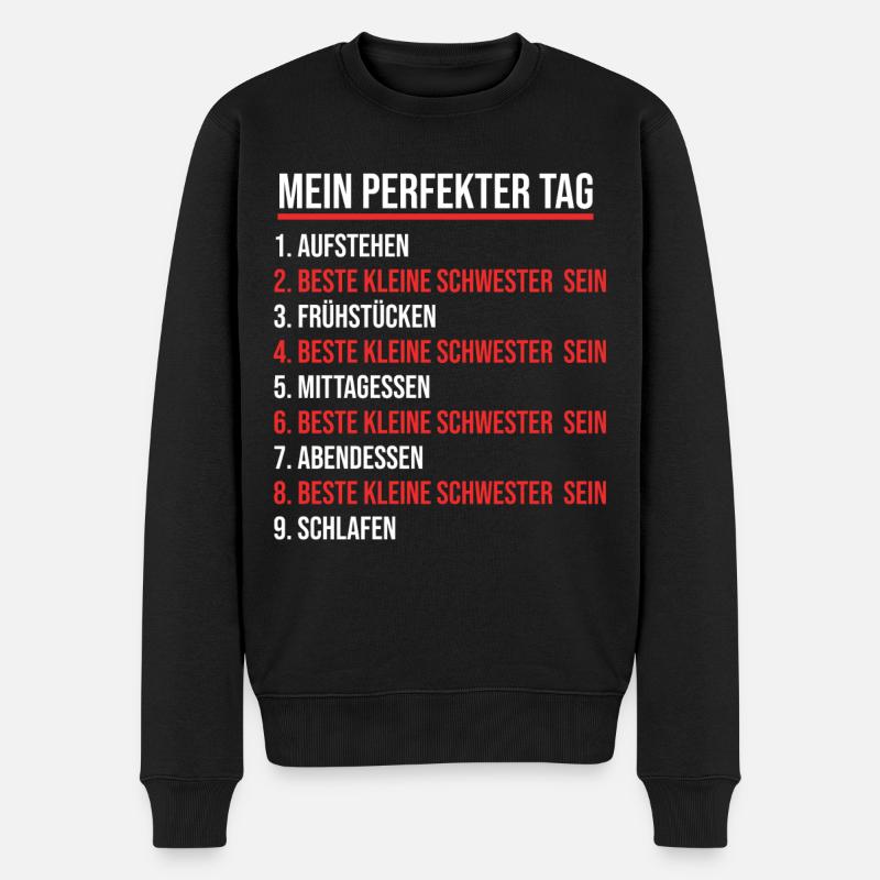 Schwestern Geschwister Schwester - Männer Premium Bio Pullover - Schwarz