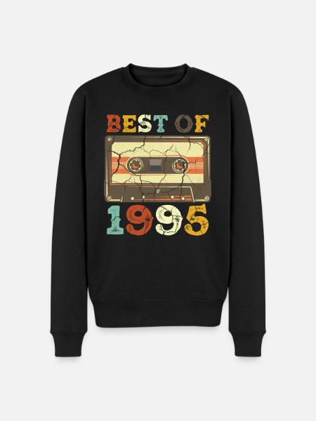 Best 1995 Cassette - Männer Premium Bio Pullover - Schwarz