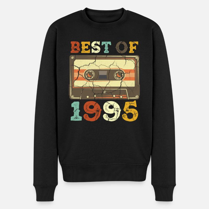 Best 1995 Cassette - Männer Premium Bio Pullover - Schwarz