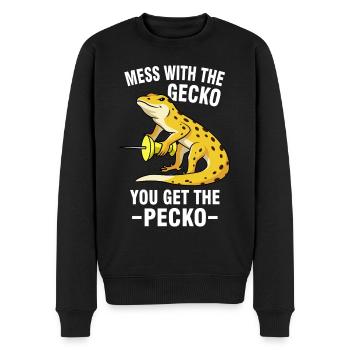 Gecko Memes - Men's Premium Organic Jumper - black - Front - Nico (187cm)