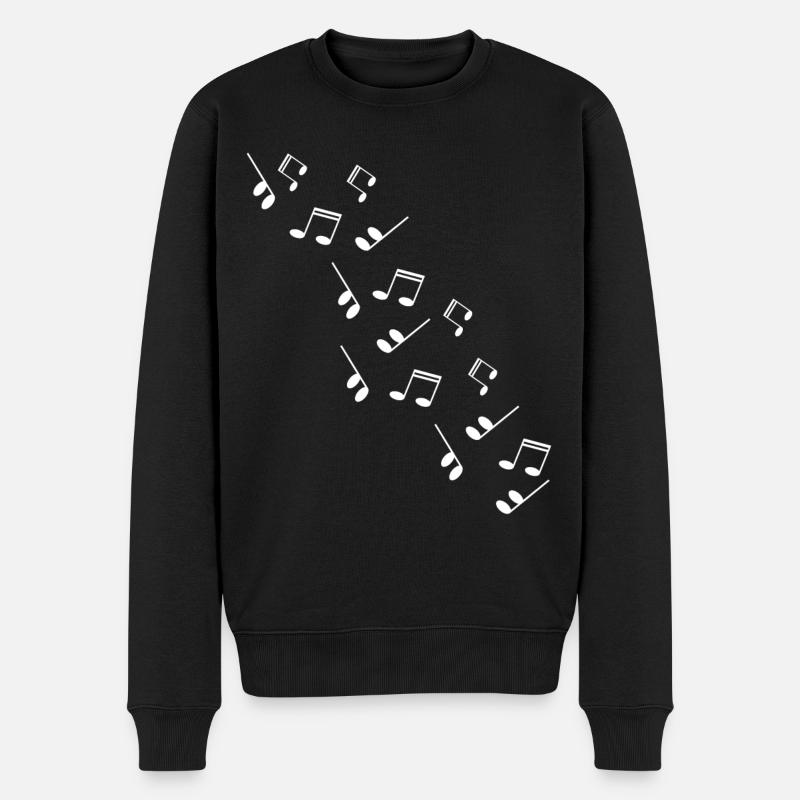 Musiknoten Noten - Männer Premium Bio Pullover - Schwarz