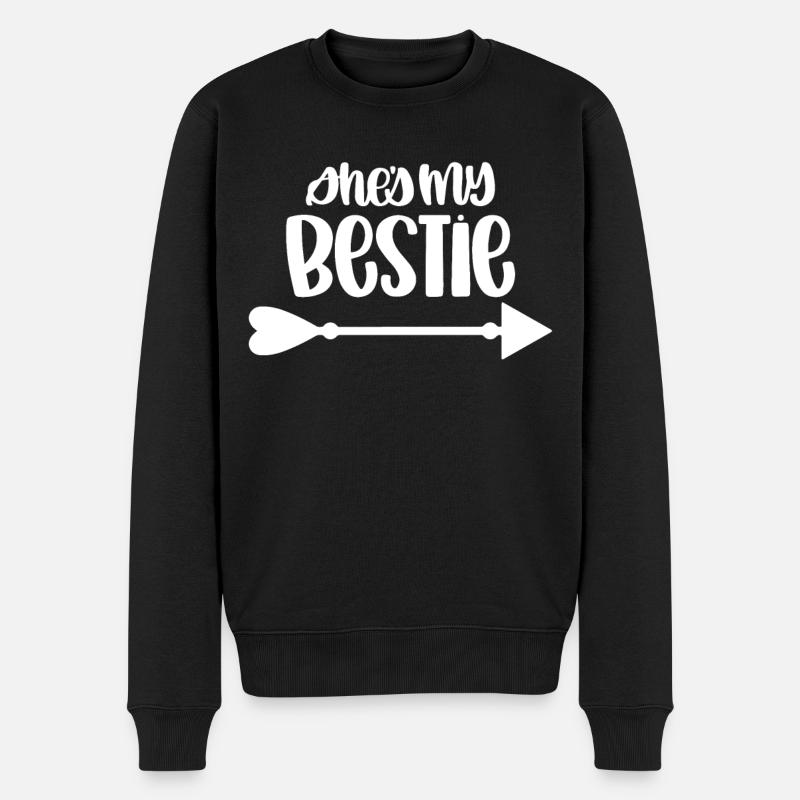 Sie ist meine Bestie - Männer Premium Bio Pullover - Schwarz