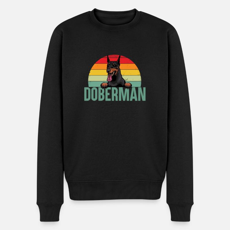 Dobermann - Männer Premium Bio Pullover - Schwarz