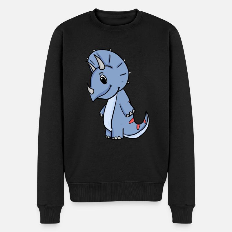 Dino Motiv - Männer Premium Bio Pullover - Schwarz