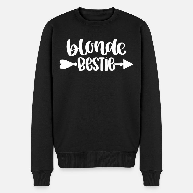 Blonde Bestie Blondes Crew - Männer Premium Bio Pullover - Schwarz