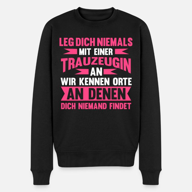 Trauzeugin - Männer Premium Bio Pullover - Schwarz