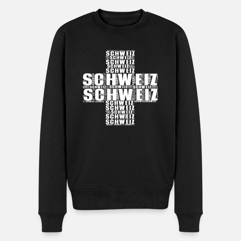 Schweiz Flagge - Männer Premium Bio Pullover - Schwarz
