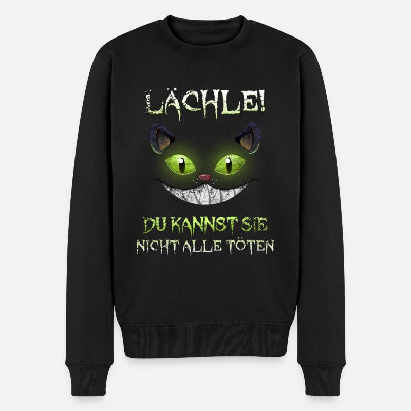 Lächle Du Kannst Sie Nicht Alle Töten - Männer Premium Bio Pullover - Schwarz