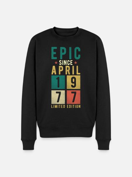 Anniversaire Avril 1977 - Pull Premium bio Homme - noir
