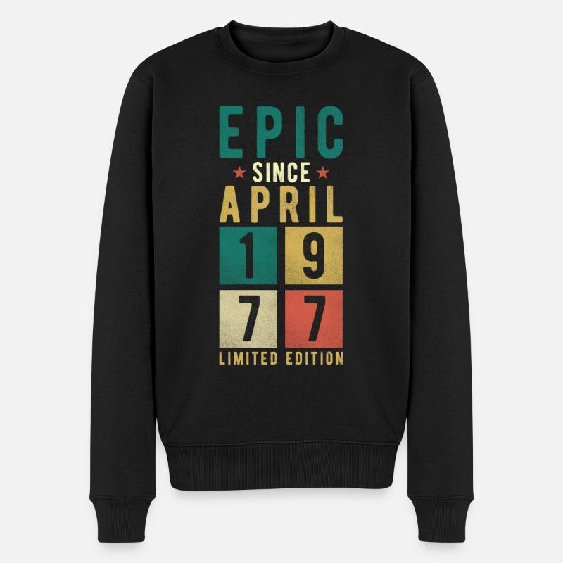 Anniversaire Avril 1977 - Pull Premium bio Homme - noir