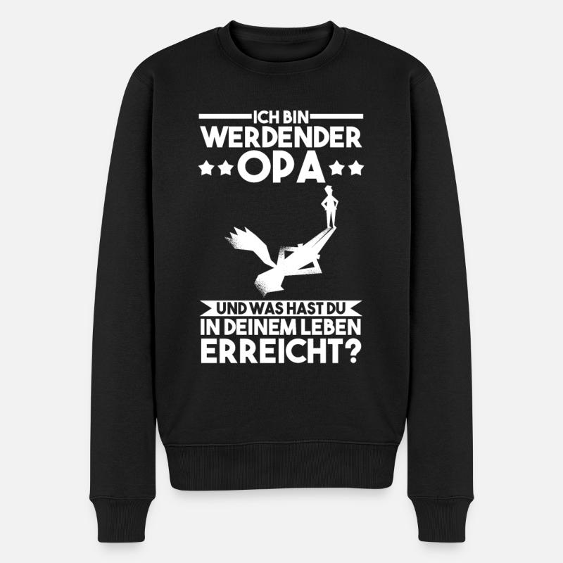 Werdender Opa - Männer Premium Bio Pullover - Schwarz