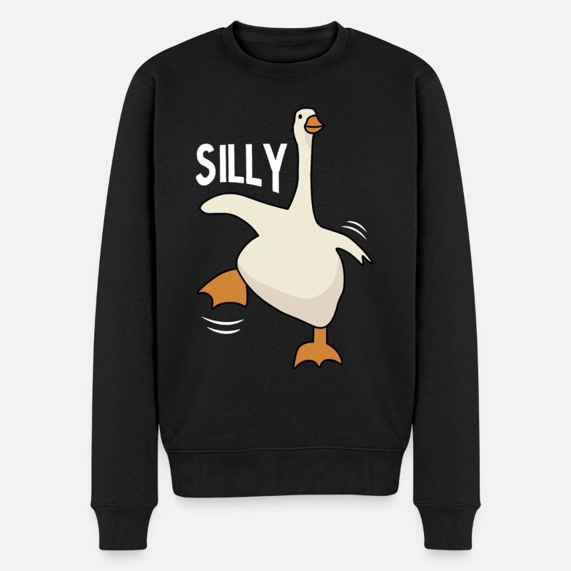 Dumme Gans - Männer Premium Bio Pullover - Schwarz