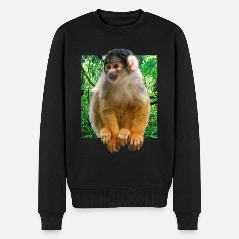 Crâne singe écureuil singe - Pull Premium bio Homme - noir