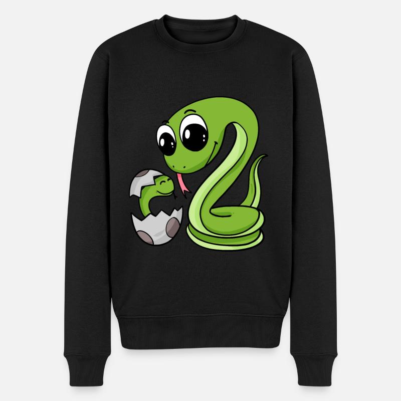 Serpent avec bébé serpent - Pull Premium bio Homme - noir