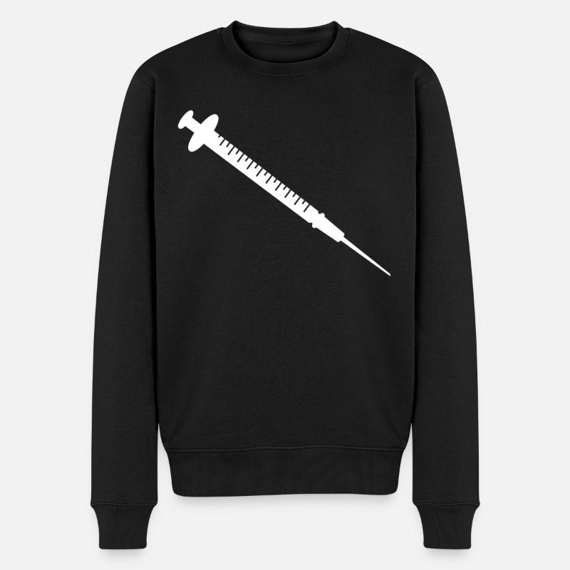 Seringue Blanche - Pull Premium bio Homme - noir