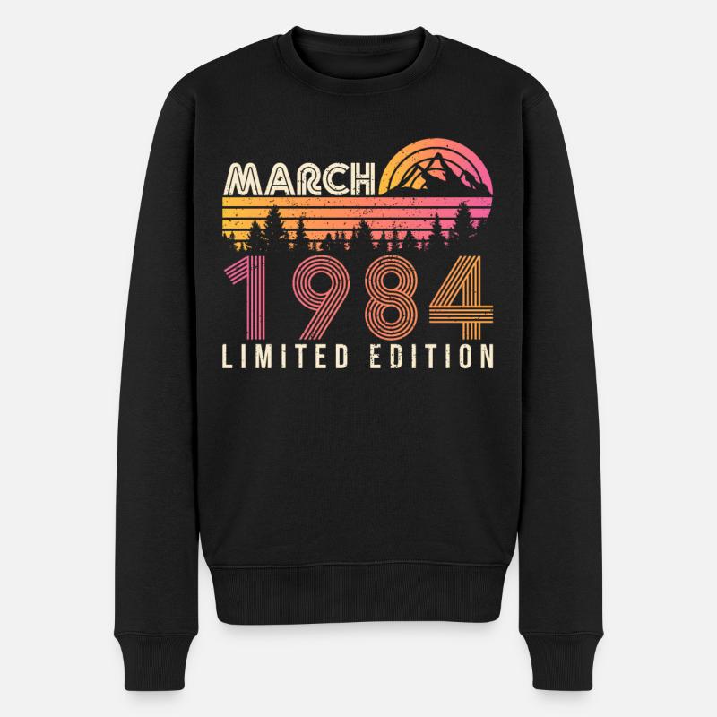 Né en mars 1984 Retro - Pull Premium bio Homme - noir