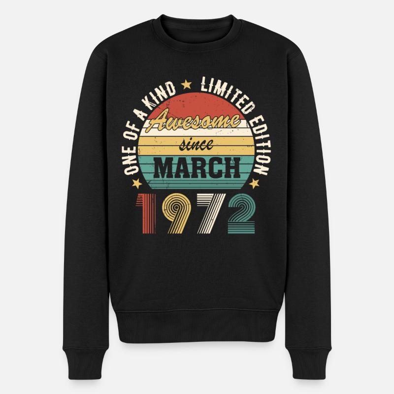 Génial depuis mars 1972 - Pull Premium bio Homme - noir
