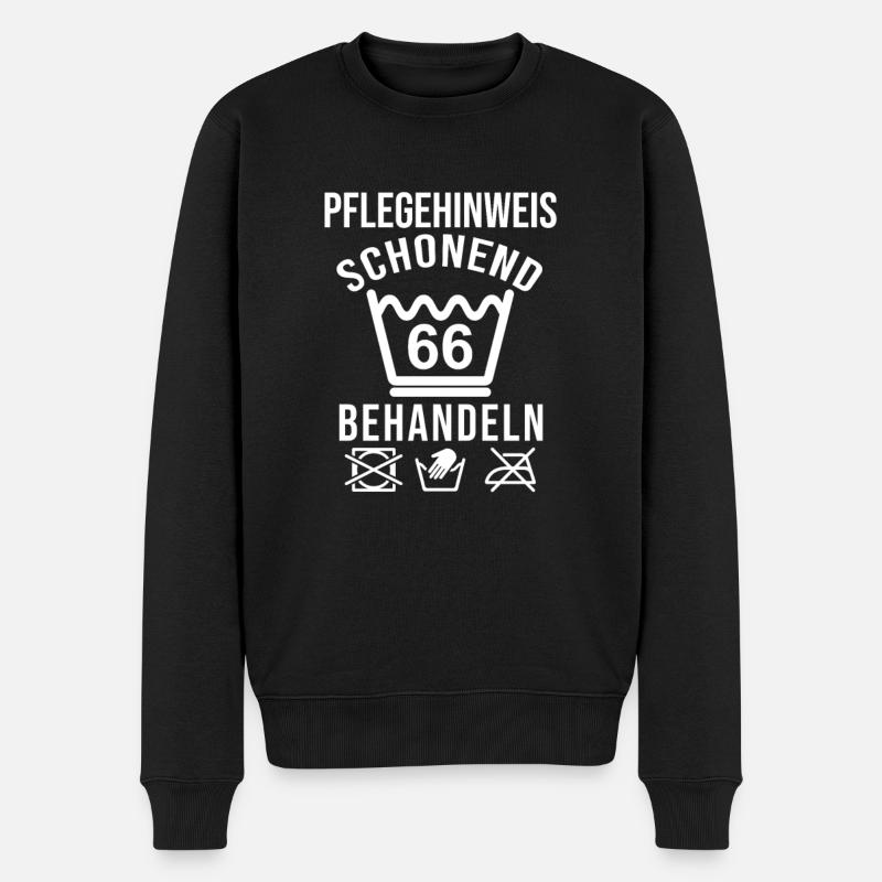 Schonend Behandeln Geschenk zum 66. Geburtstag - Männer Premium Bio Pullover - Schwarz