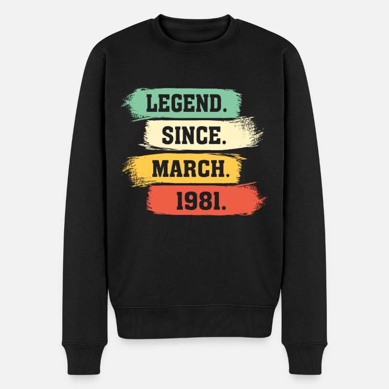 Legend Since March 1981 - Männer Premium Bio Pullover - Schwarz