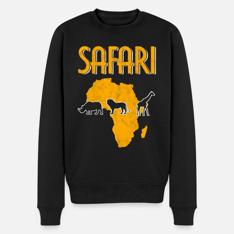 Afrika Safari - Männer Premium Bio Pullover - Schwarz