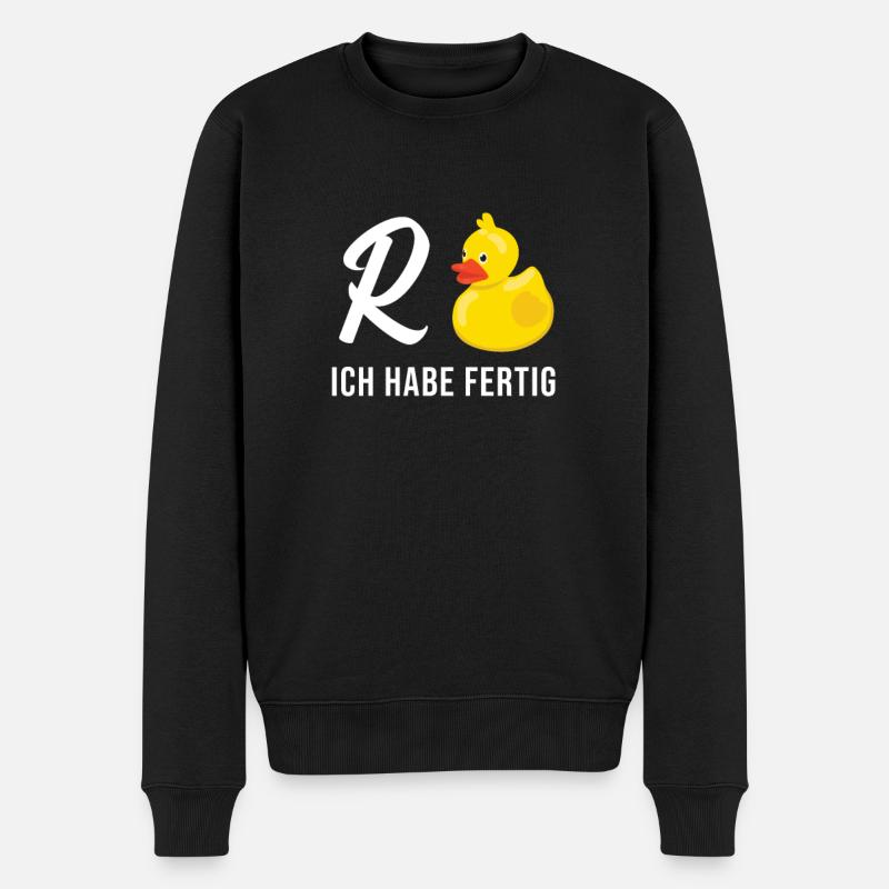 Rente Ente Rentner Geschenk Abschied Ruhestand - Männer Premium Bio Pullover - Schwarz