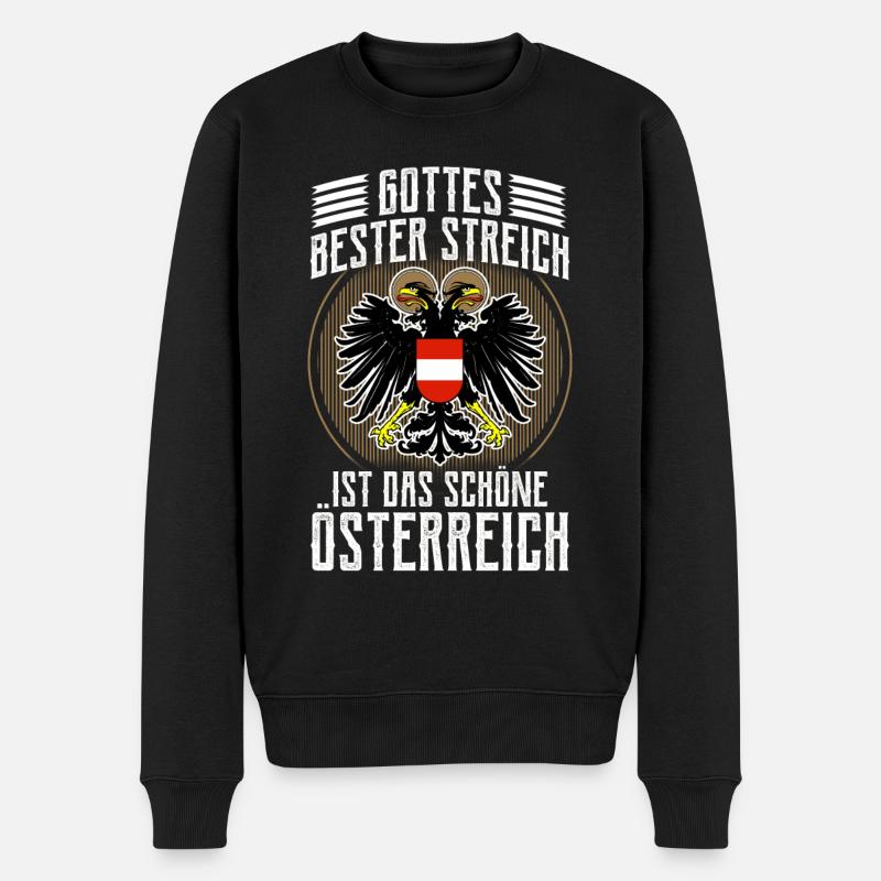 Österreich - Männer Premium Bio Pullover - Schwarz