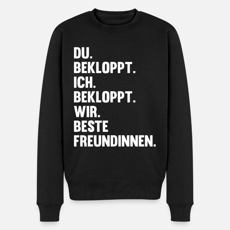 Beste Freundin - Männer Premium Bio Pullover - Schwarz