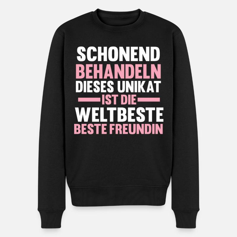 Beste Freundin - Männer Premium Bio Pullover - Schwarz