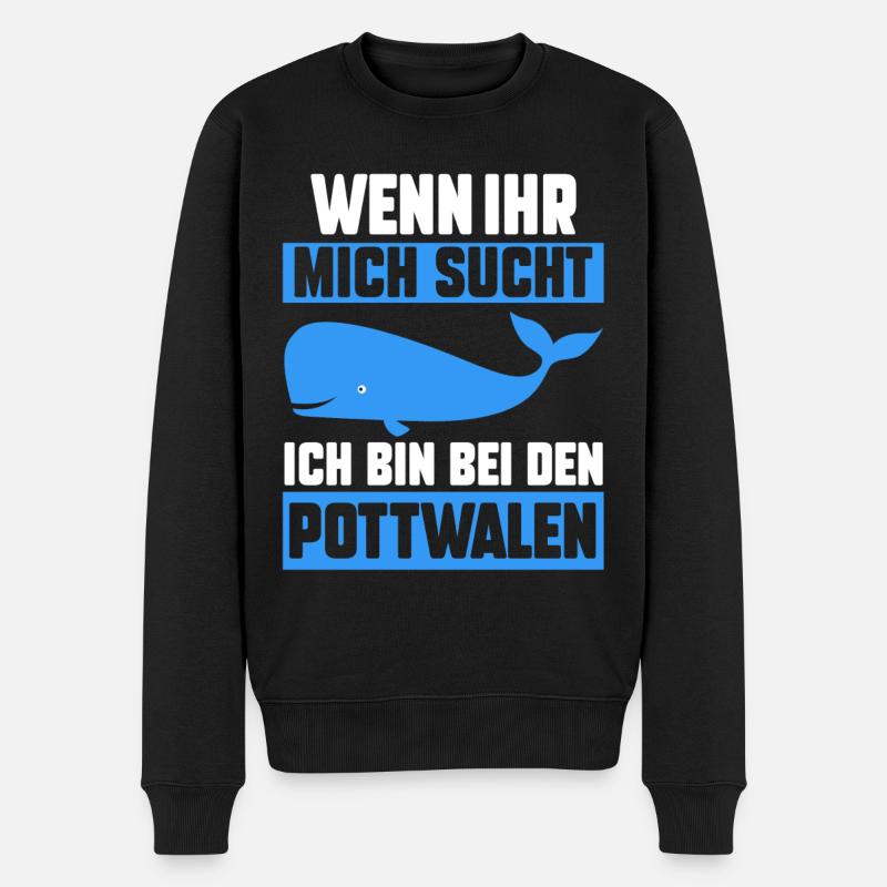 Pottwal - Männer Premium Bio Pullover - Schwarz