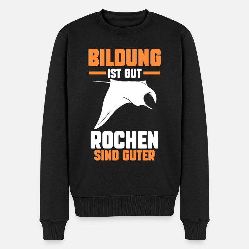 Rochen Mantarochen - Männer Premium Bio Pullover - Schwarz