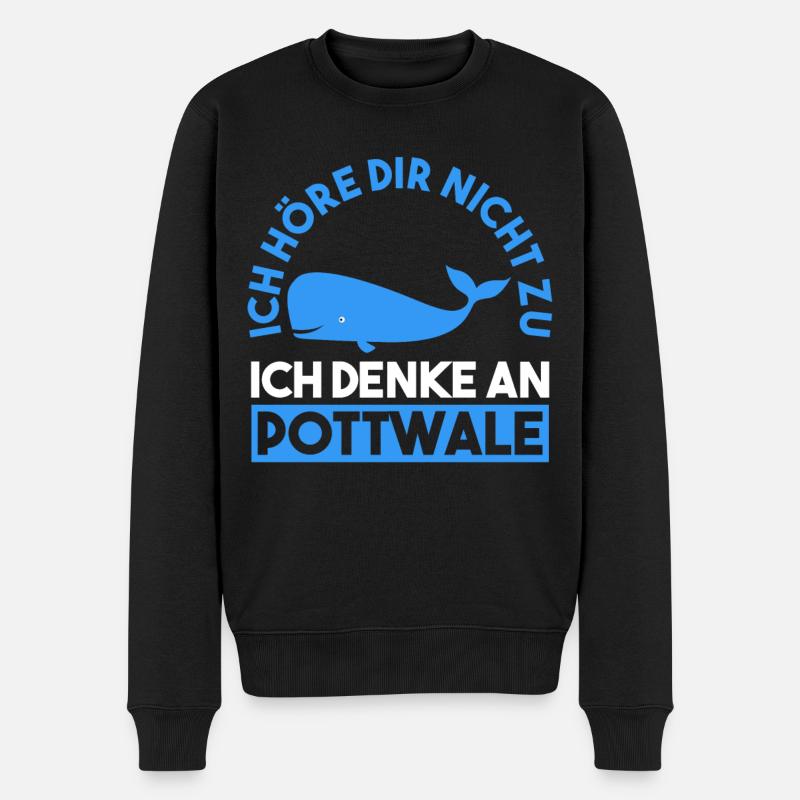 Pottwal - Männer Premium Bio Pullover - Schwarz